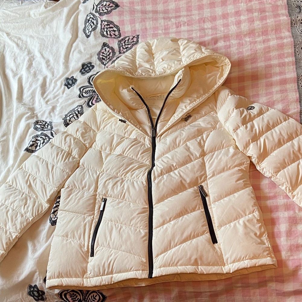 Michael Kors Cream Puffer Jacket